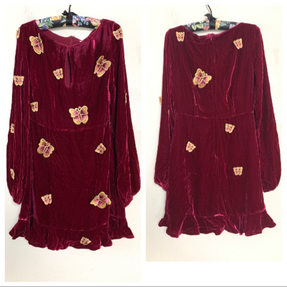 NWT For Love & Lemons Papillon Appliqué Dress - Picture 4 of 10